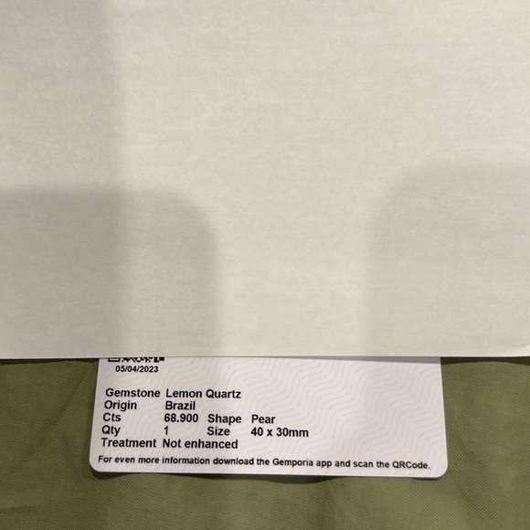 LEMON QUARTZ PENDANT IN GOLD TONE STERLING SILVER 68.90CTS - Picture 6 of 6